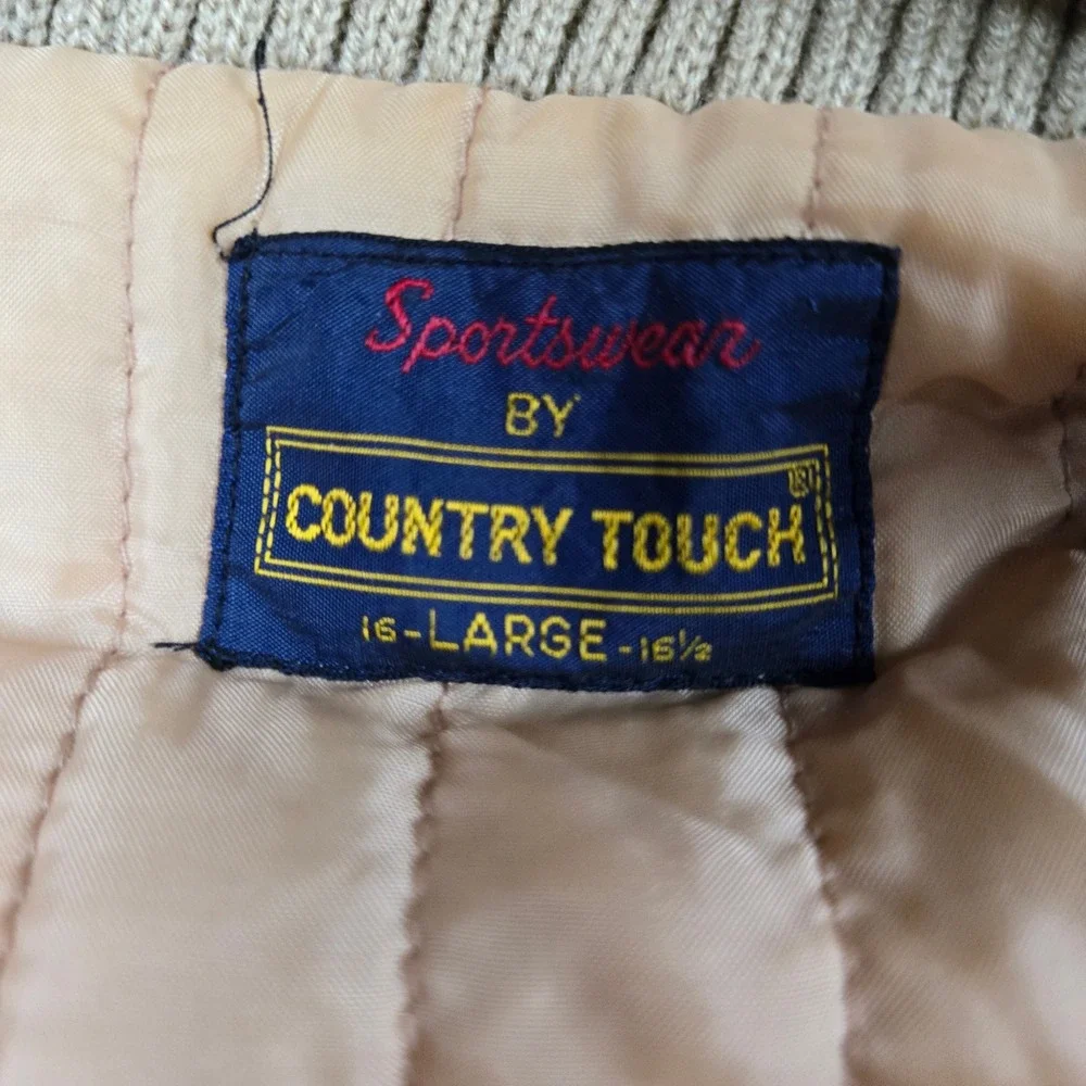 Vtg 70s Country Touch Corduroy Vest Mens L Tan Quilted Trim Workwear Western